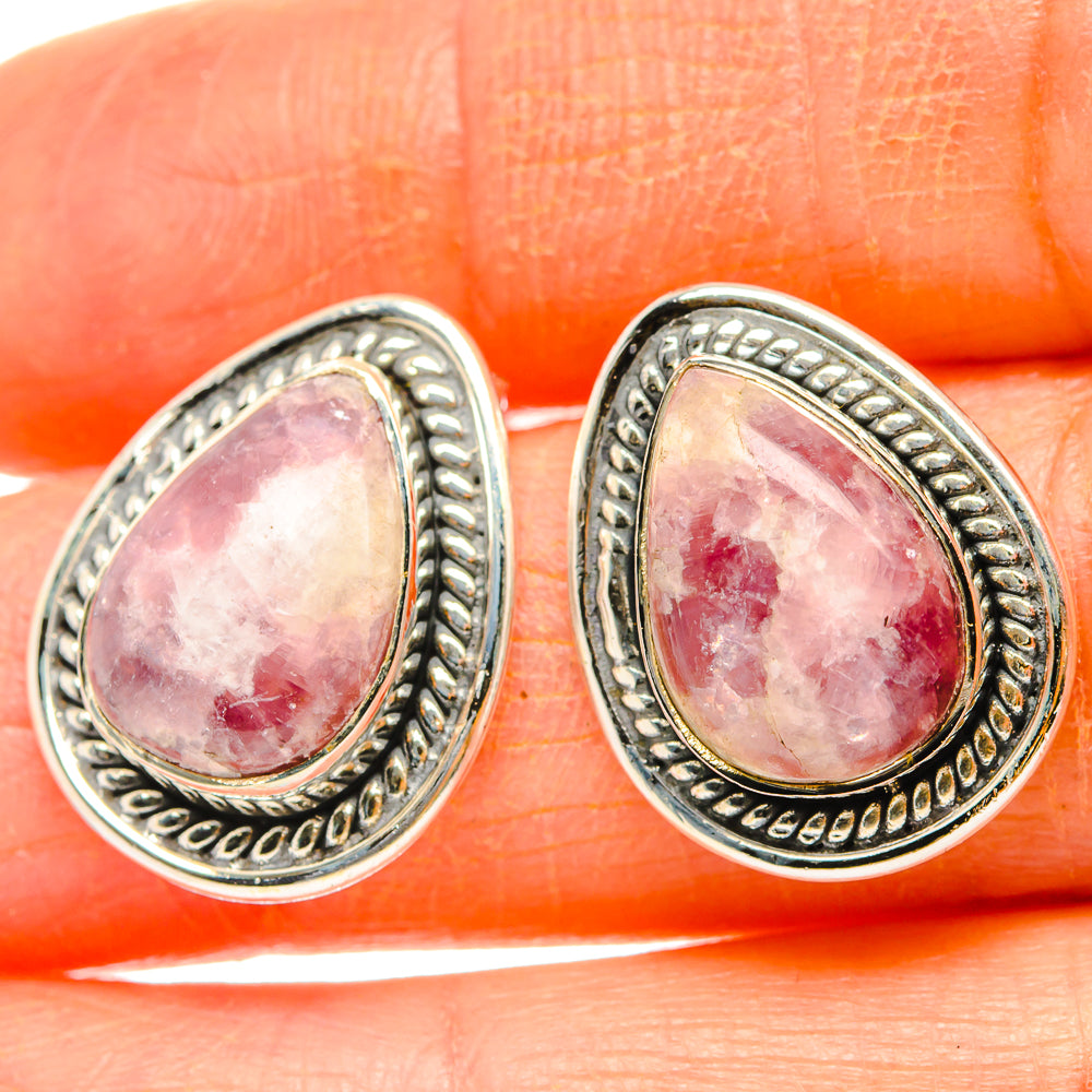Lepidolite Earrings handcrafted by Anasilvercos - EARR429036