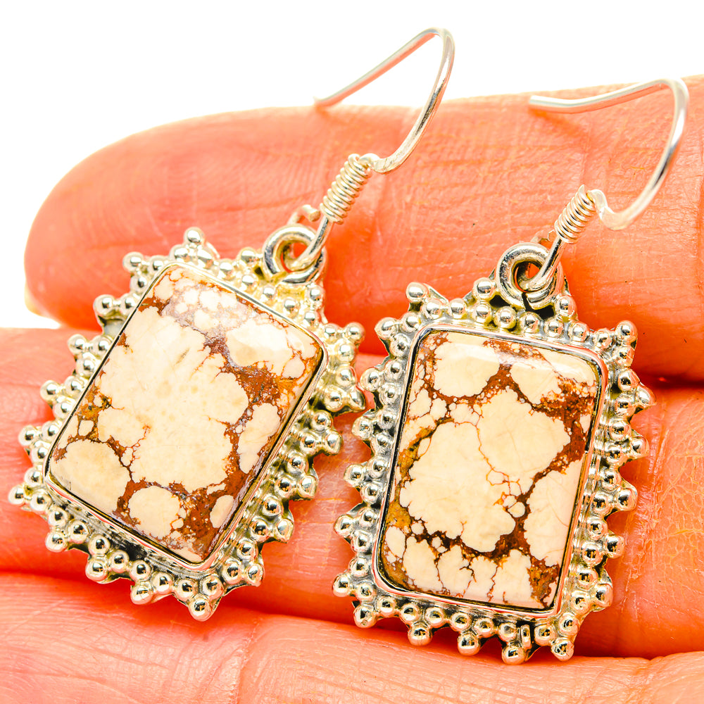 Wild Horse Jasper Earrings handcrafted by Anasilvercos - EARR429042