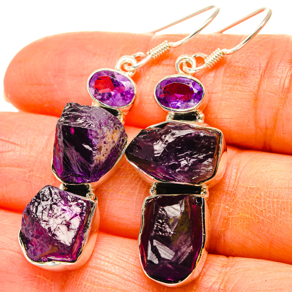 Amethyst Earrings handcrafted by Anasilvercos - EARR429043