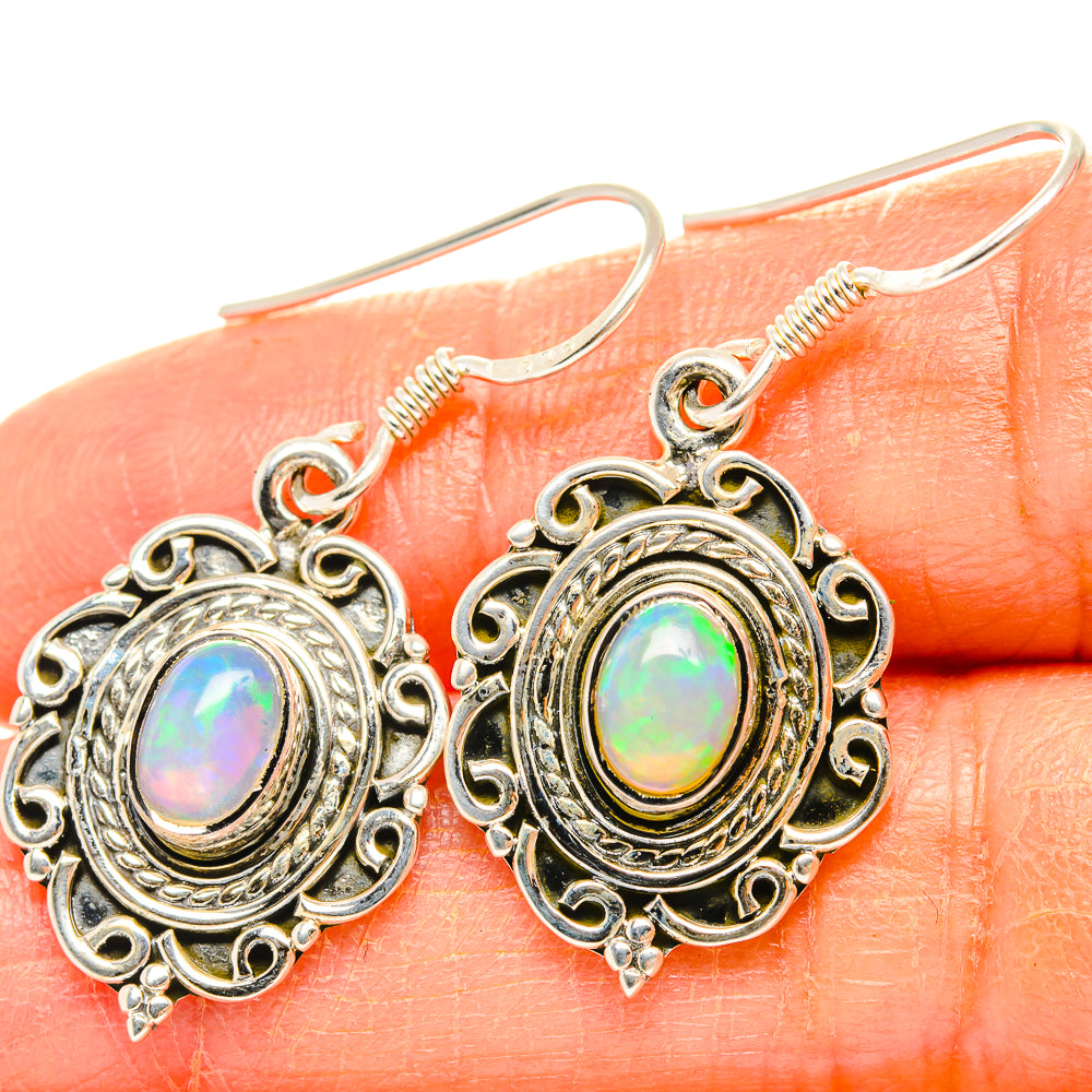 Ethiopian Opal Earrings handcrafted by Anasilvercos - EARR429054