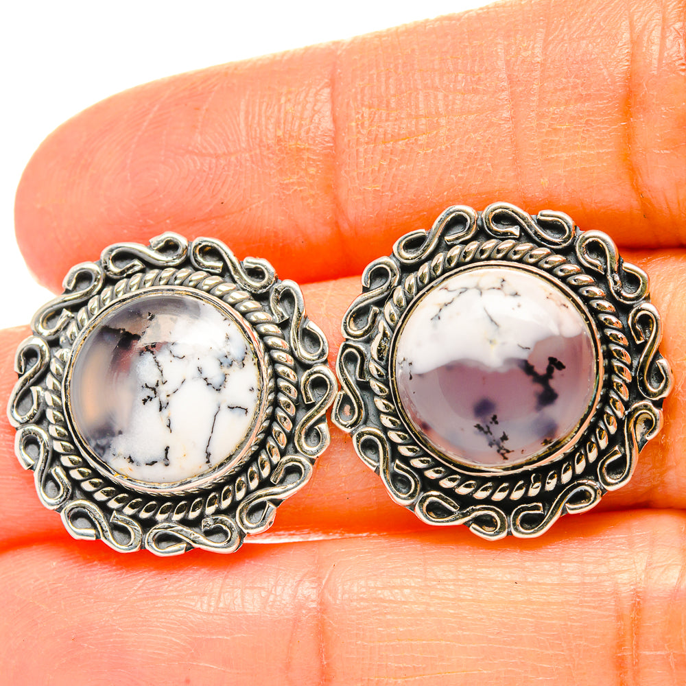 Dendritic Opal Earrings handcrafted by Anasilvercos - EARR429059