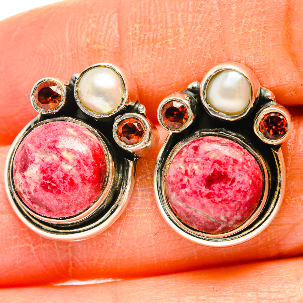 Thulite Earrings handcrafted by Anasilvercos - EARR429077