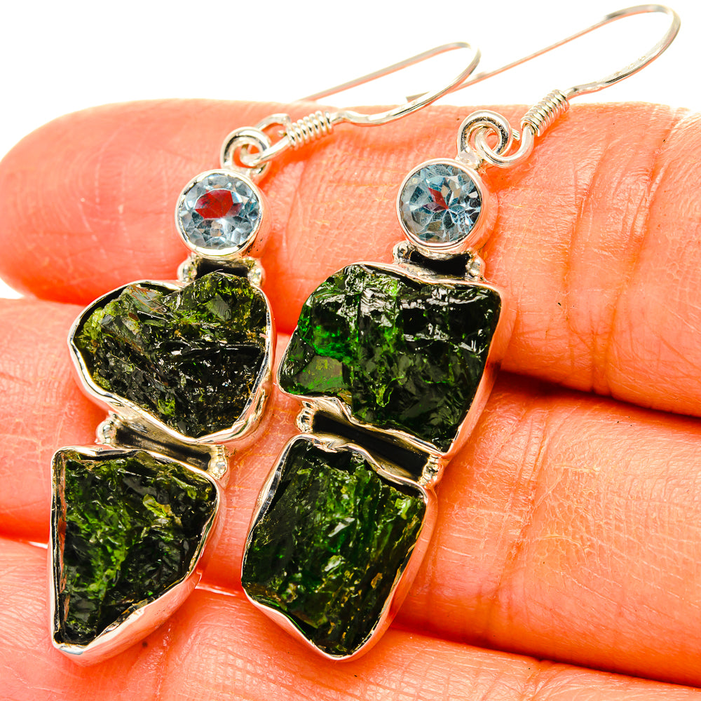 Chrome Diopside Earrings handcrafted by Anasilvercos - EARR429084