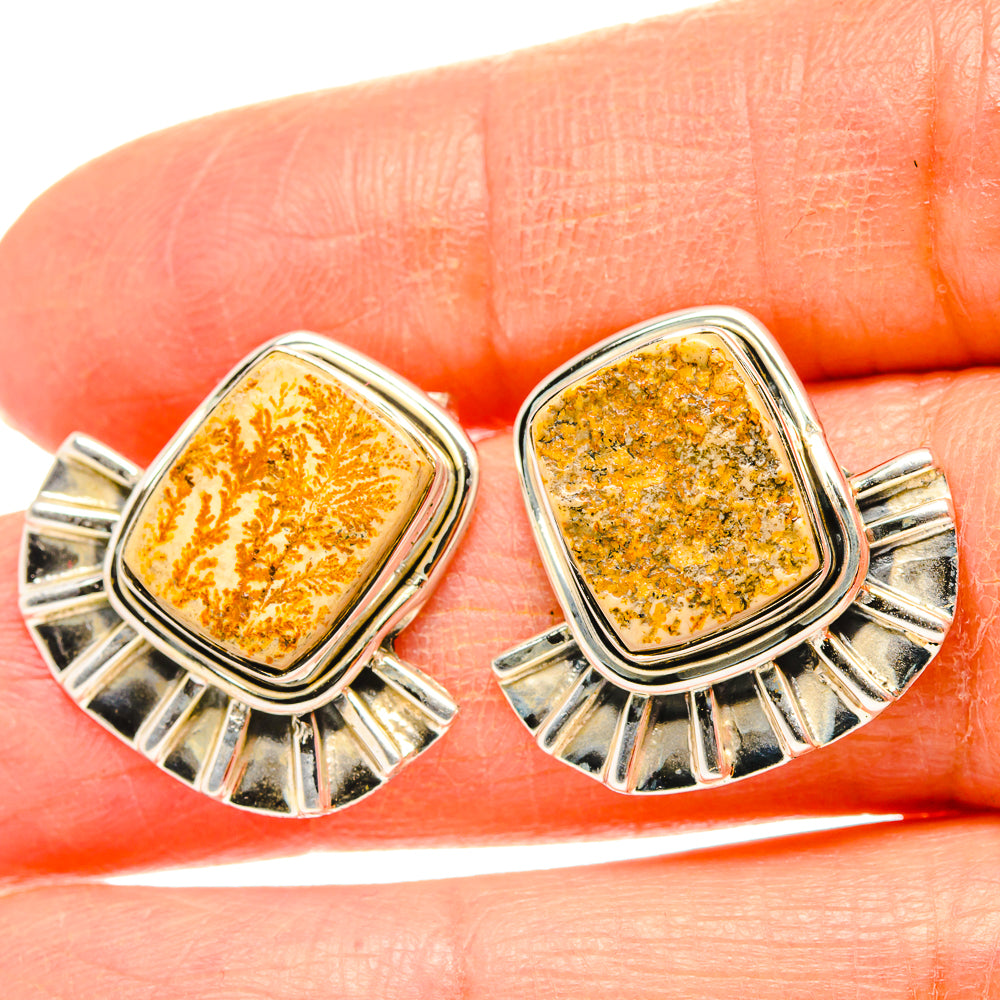 Germany Psilomelane Dendrite Earrings handcrafted by Anasilvercos - EARR429108