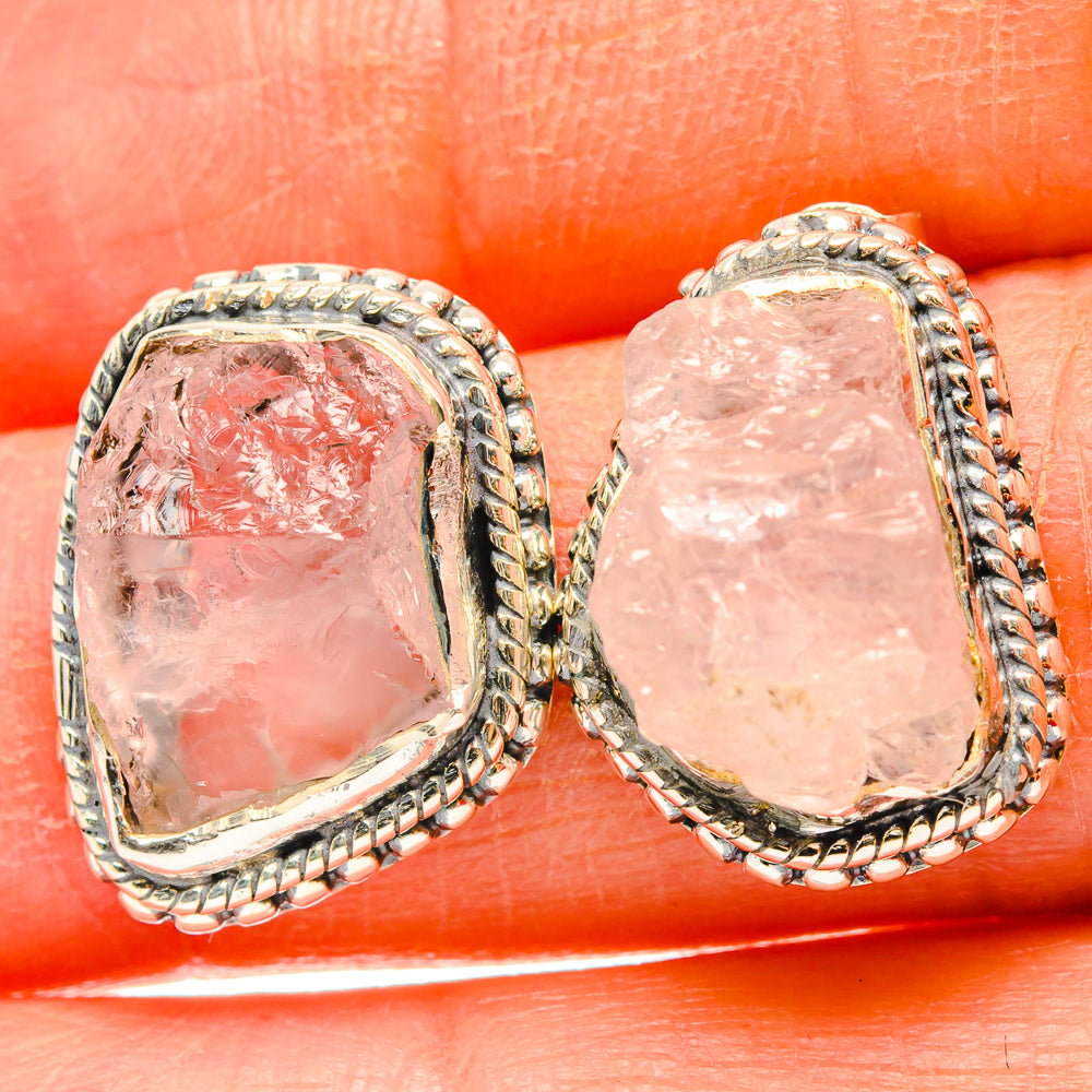 Rose Quartz Earrings handcrafted by Anasilvercos - EARR429114