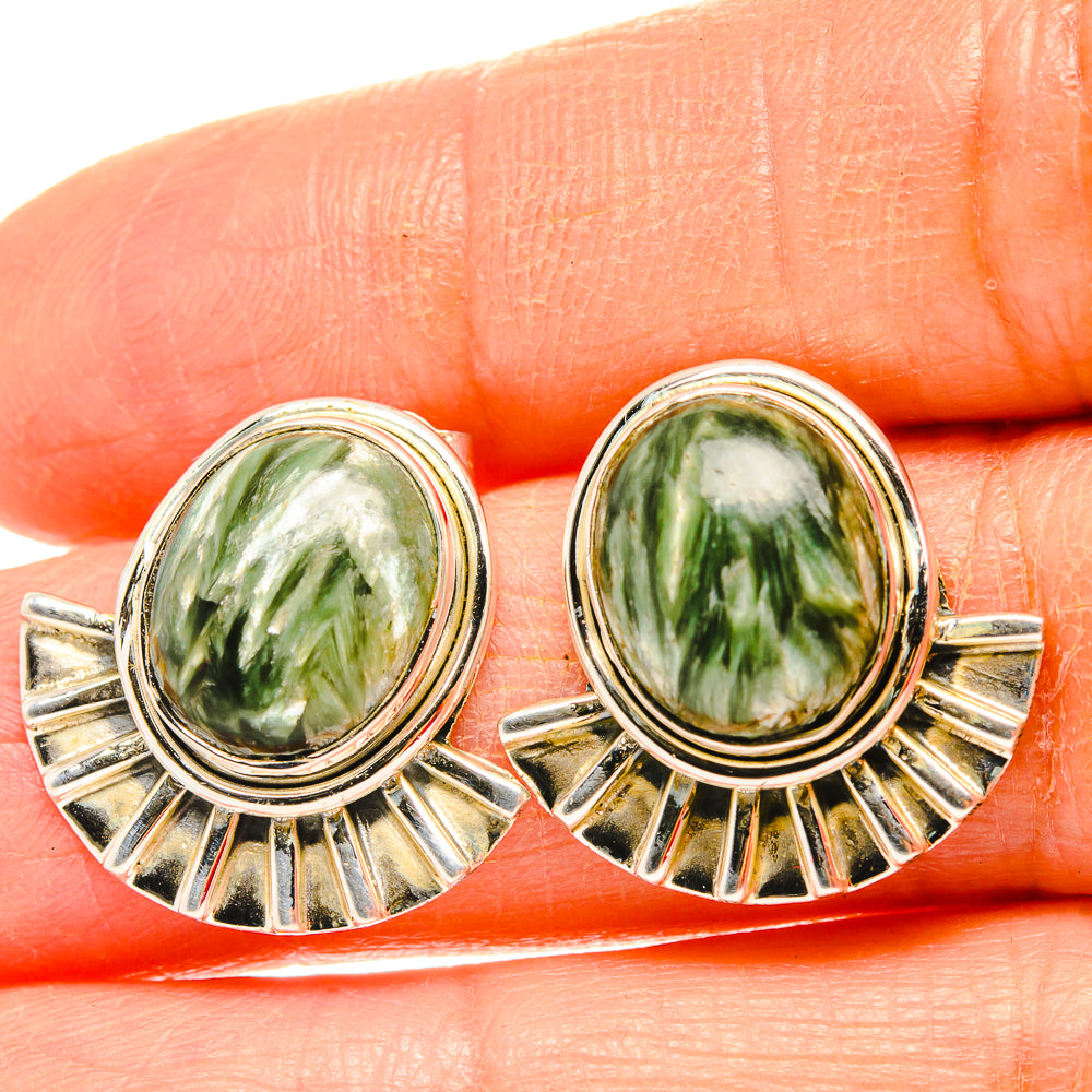 Seraphinite Earrings handcrafted by Anasilvercos - EARR429115