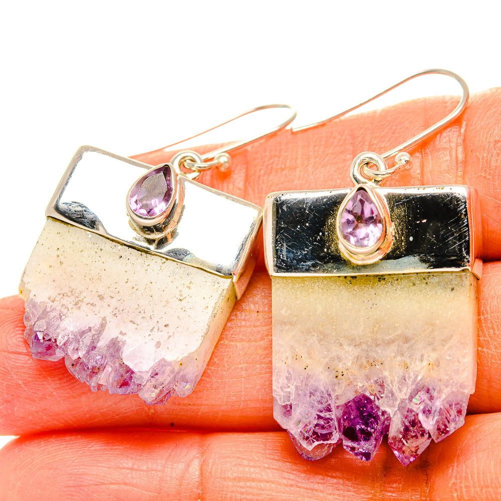 Amethyst Stalactite Earrings handcrafted by Anasilvercos - EARR429132