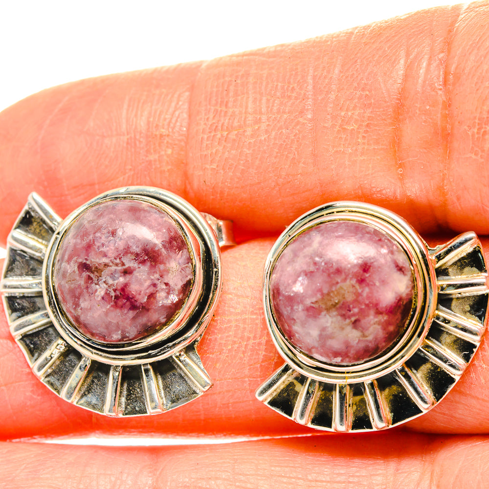 Lepidolite Earrings handcrafted by Anasilvercos - EARR429144