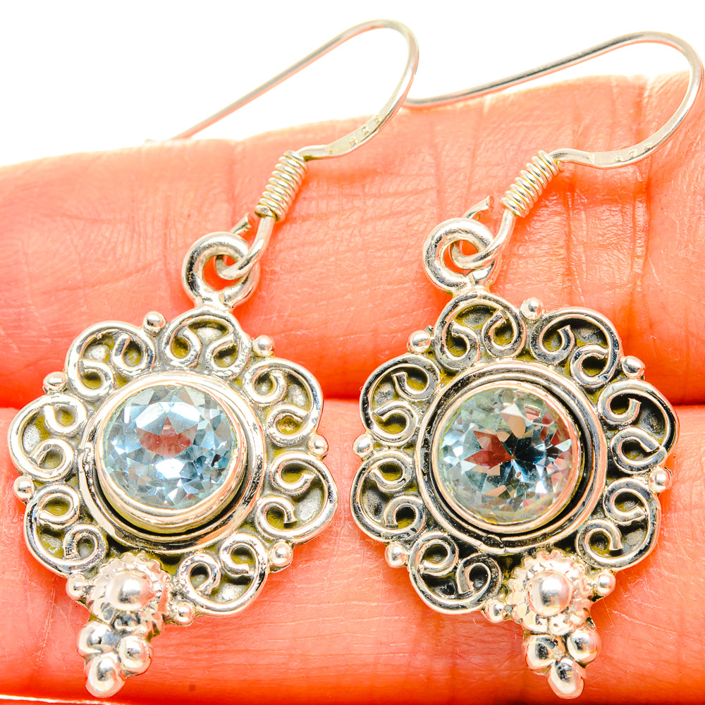 Blue Topaz Earrings handcrafted by Anasilvercos - EARR429188