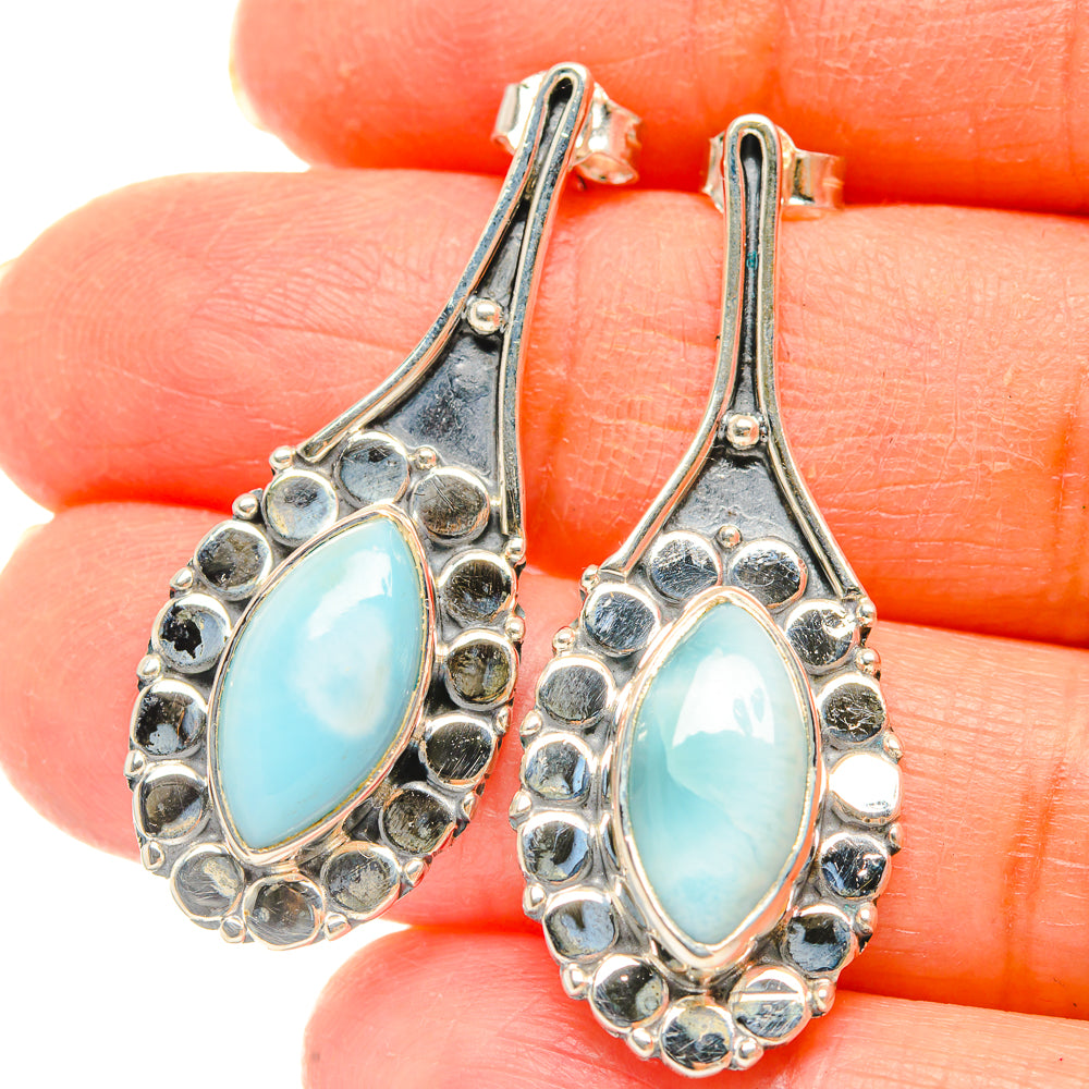Larimar Earrings handcrafted by Anasilvercos - EARR429189