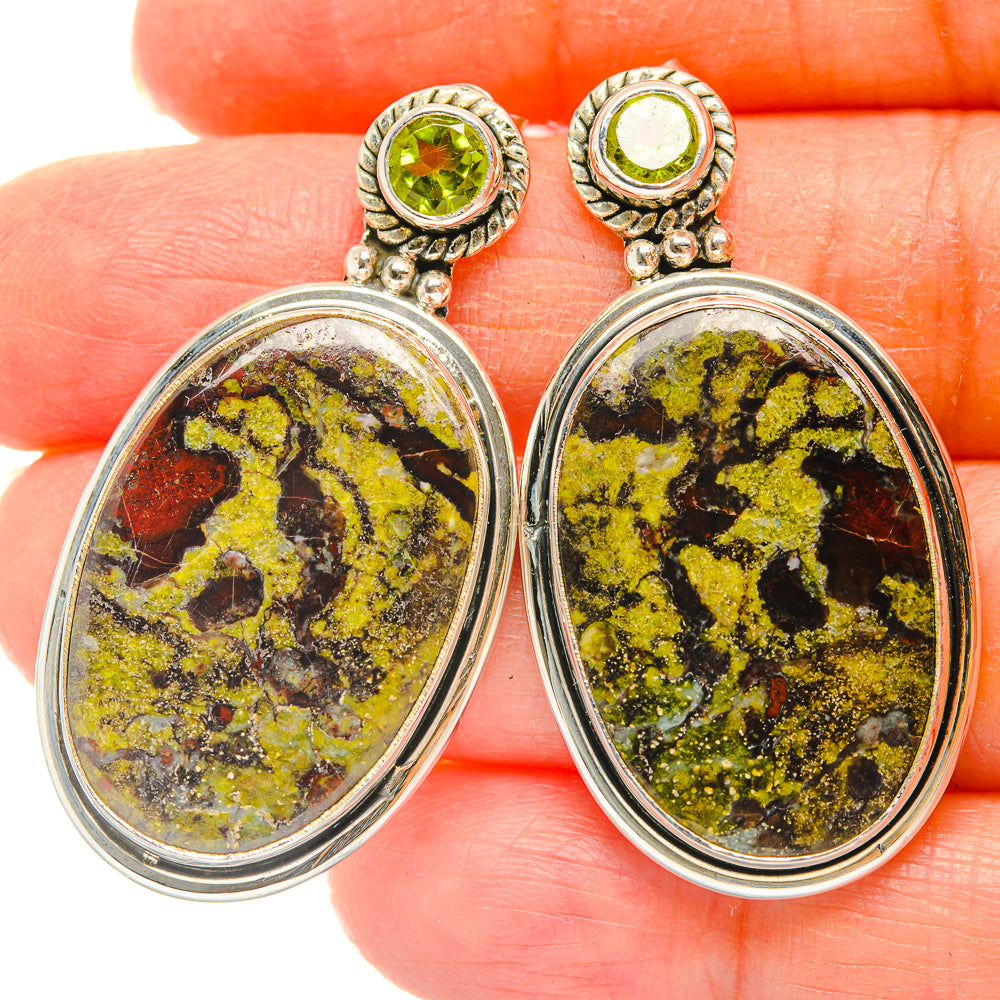Dragon's Blood Stone Earrings handcrafted by Anasilvercos - EARR429191