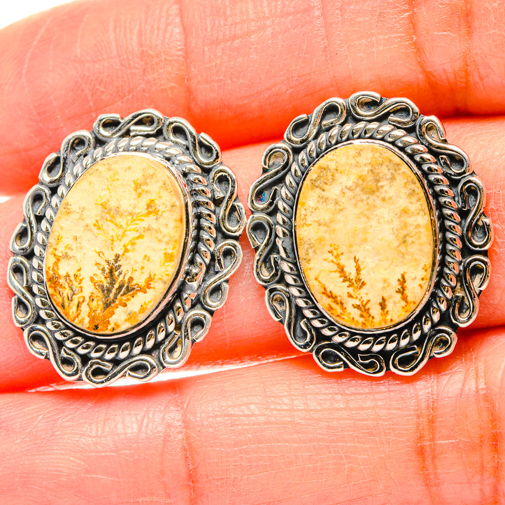Germany Psilomelane Dendrite Earrings handcrafted by Anasilvercos - EARR429195