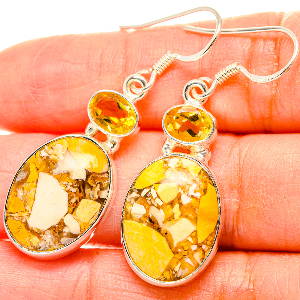 Brecciated Mookaite Earrings handcrafted by Anasilvercos - EARR429197