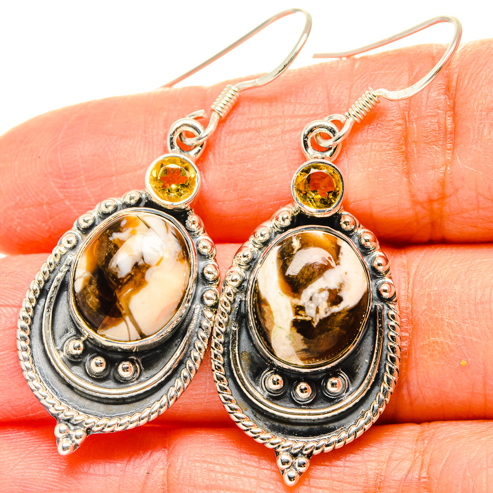 Peanut Wood Jasper Earrings handcrafted by Anasilvercos - EARR429204