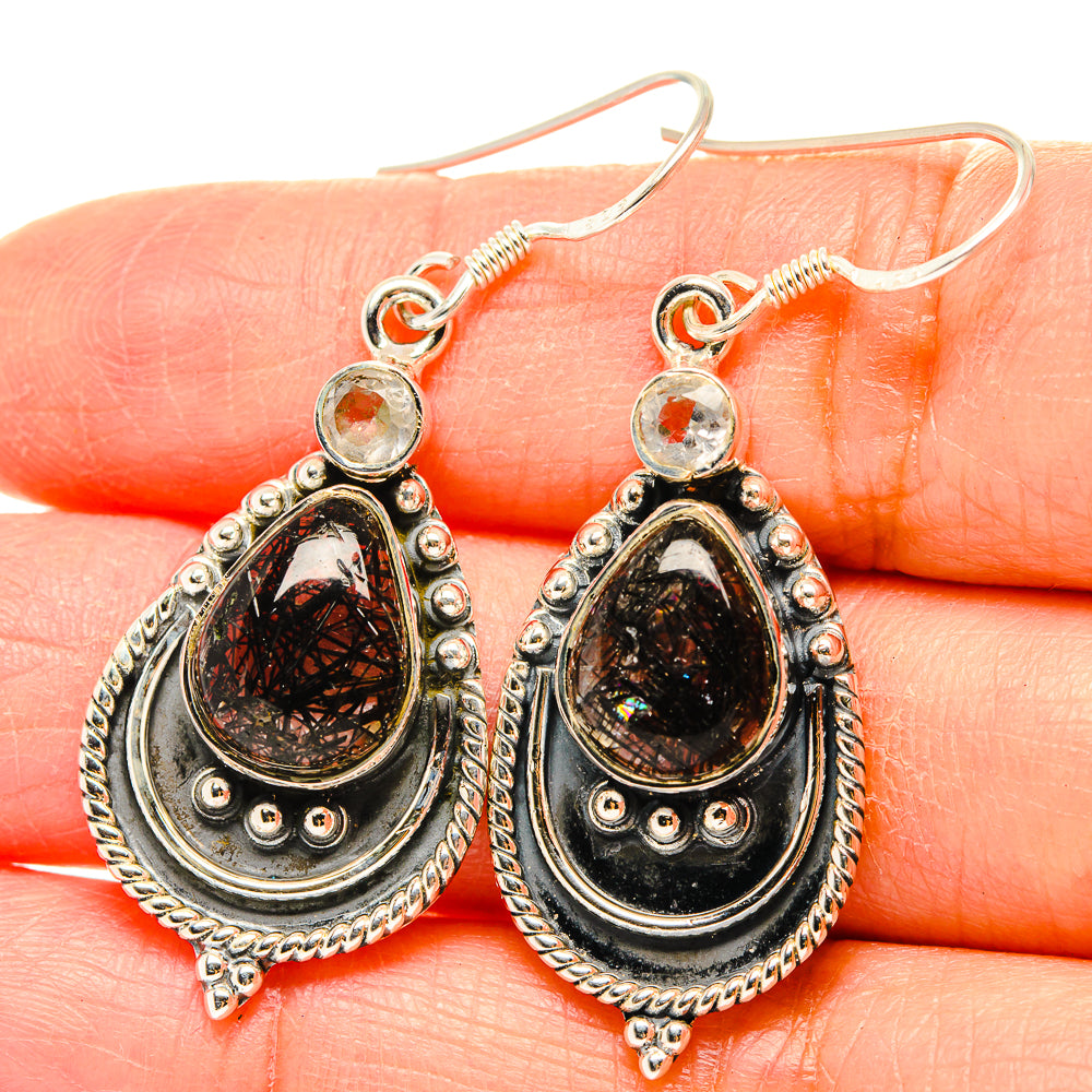 Tourmalinated Quartz Earrings handcrafted by Anasilvercos - EARR429207