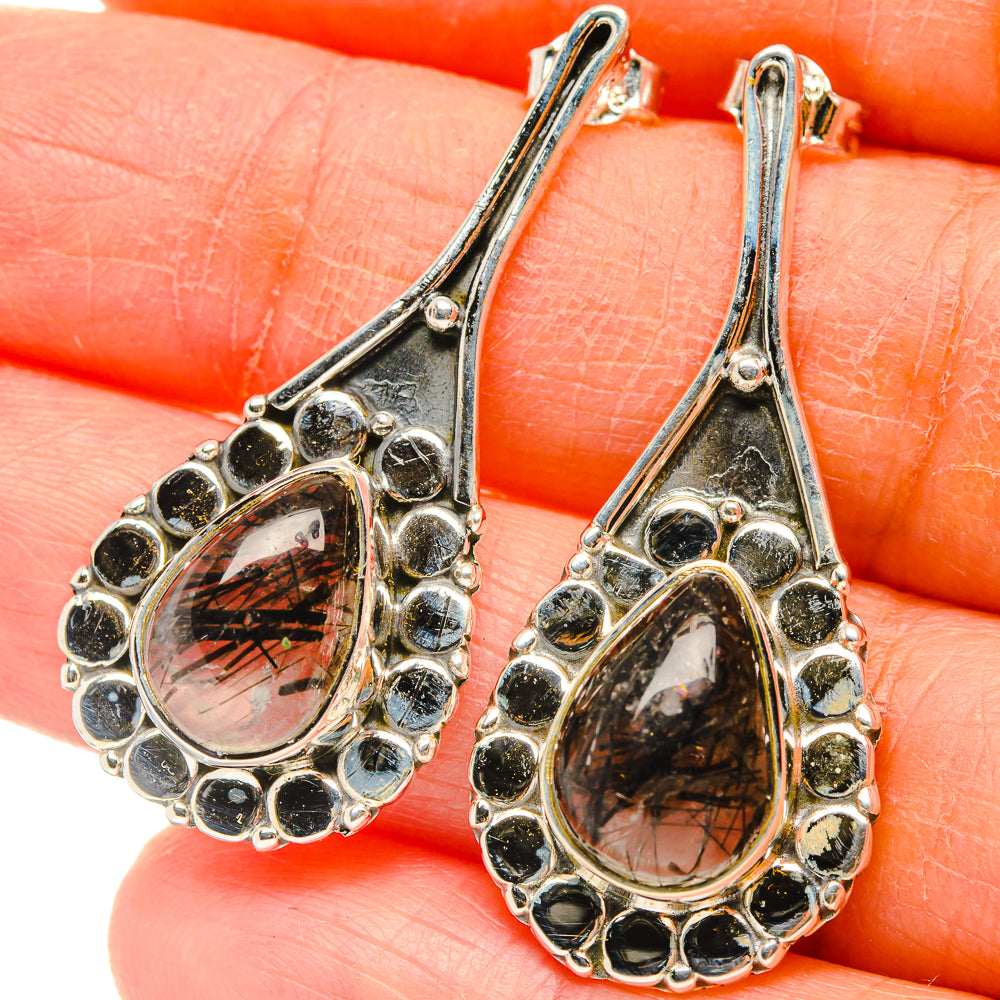 Tourmalinated Quartz Earrings handcrafted by Anasilvercos - EARR429214