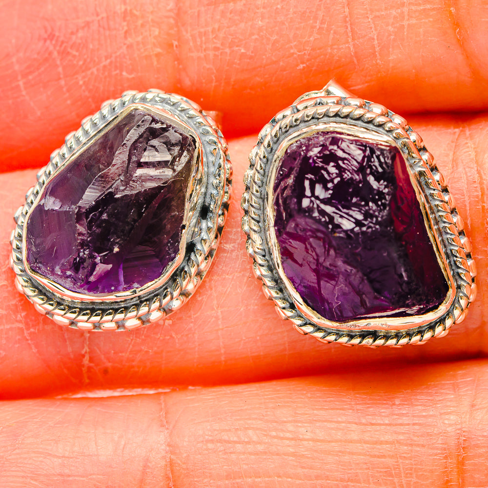 Amethyst Earrings handcrafted by Anasilvercos - EARR429231