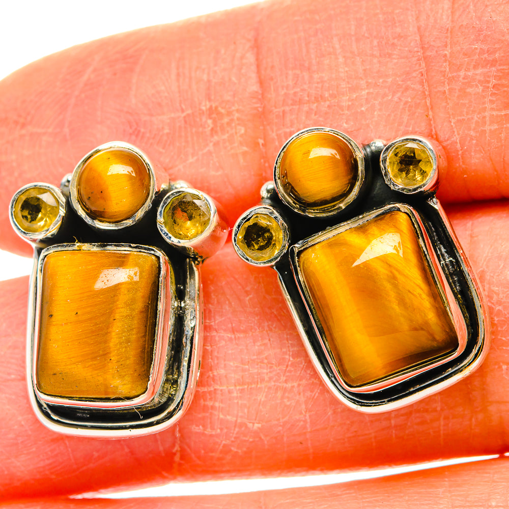 Tiger Eye Earrings handcrafted by Anasilvercos - EARR429237