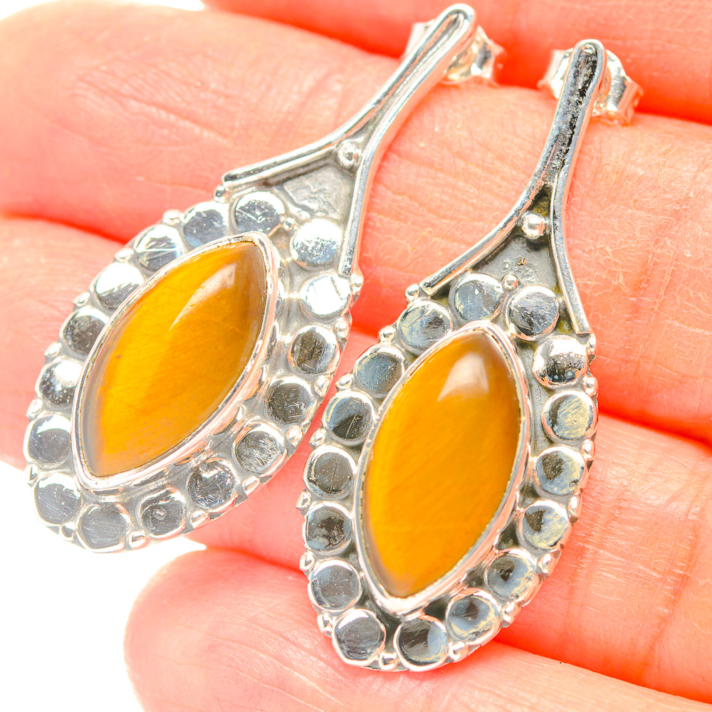 Tiger Eye Earrings handcrafted by Anasilvercos - EARR429258
