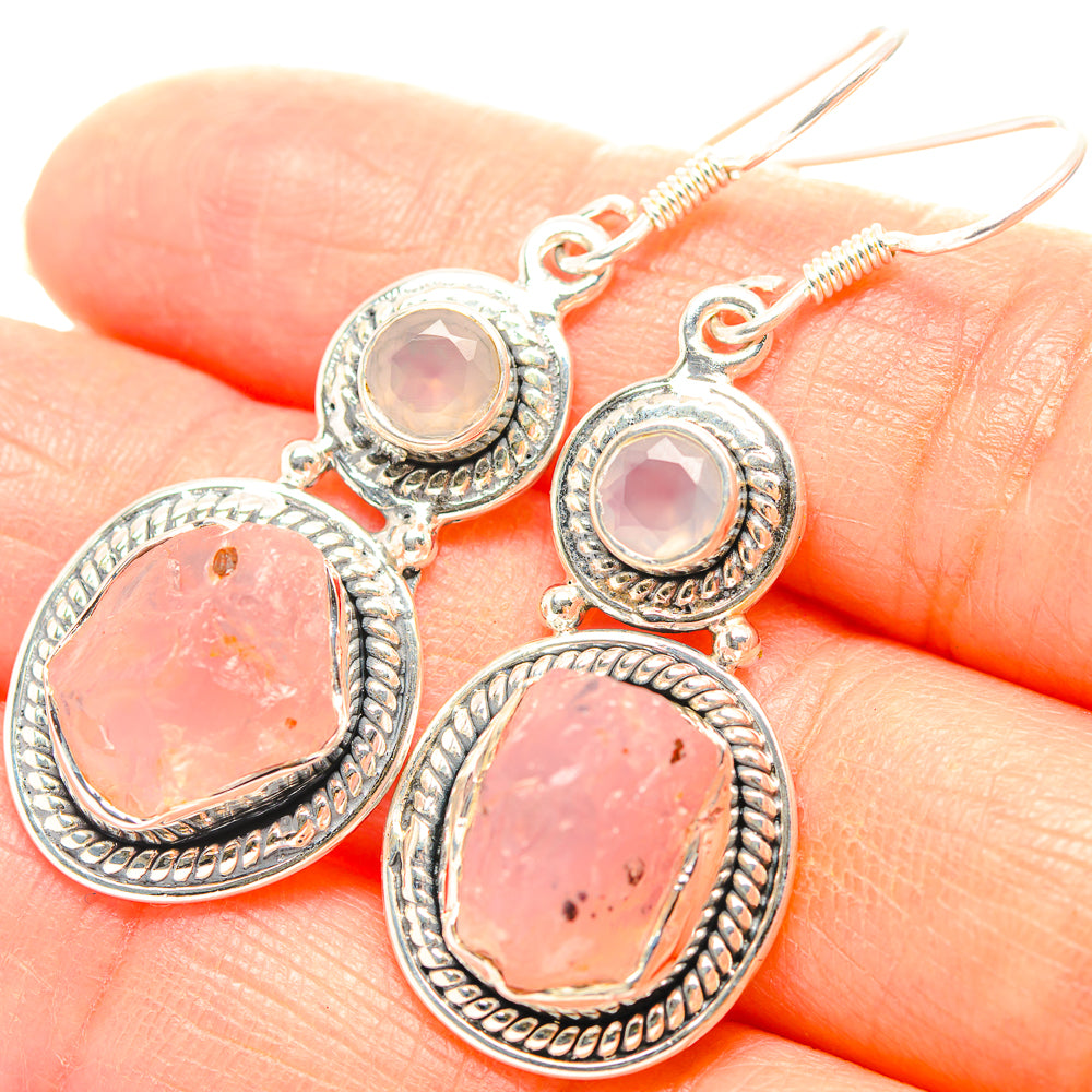 Rose Quartz Earrings handcrafted by Anasilvercos - EARR429264