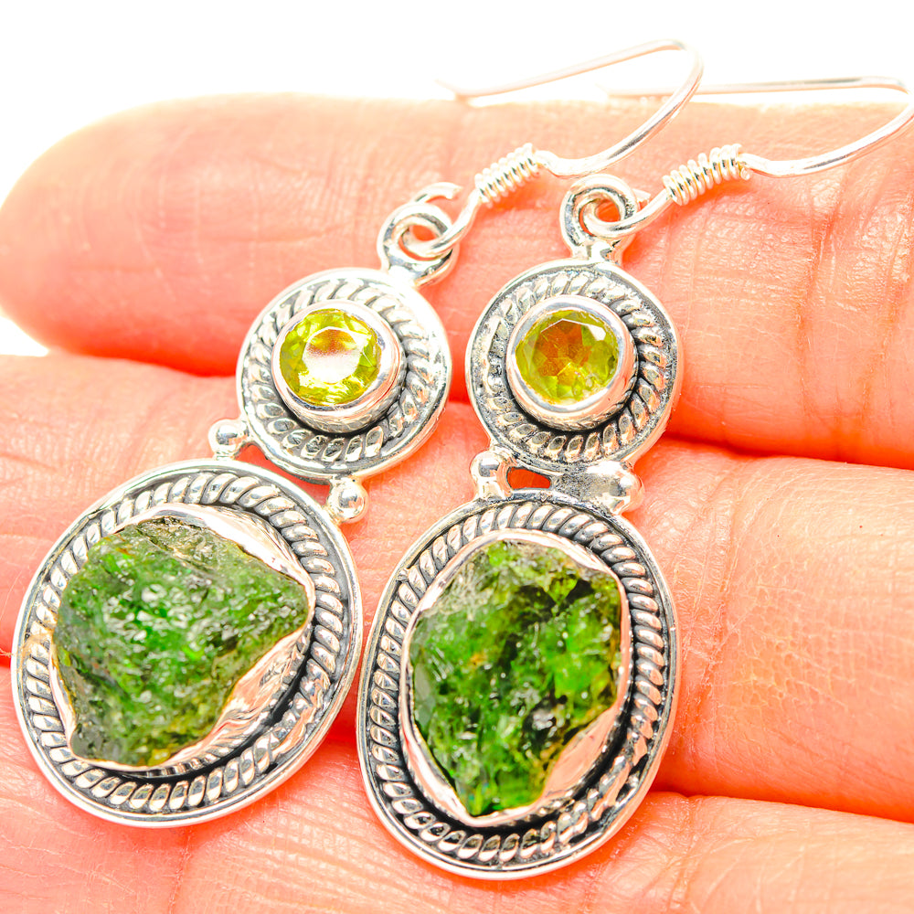 Chrome Diopside Earrings handcrafted by Anasilvercos - EARR429269