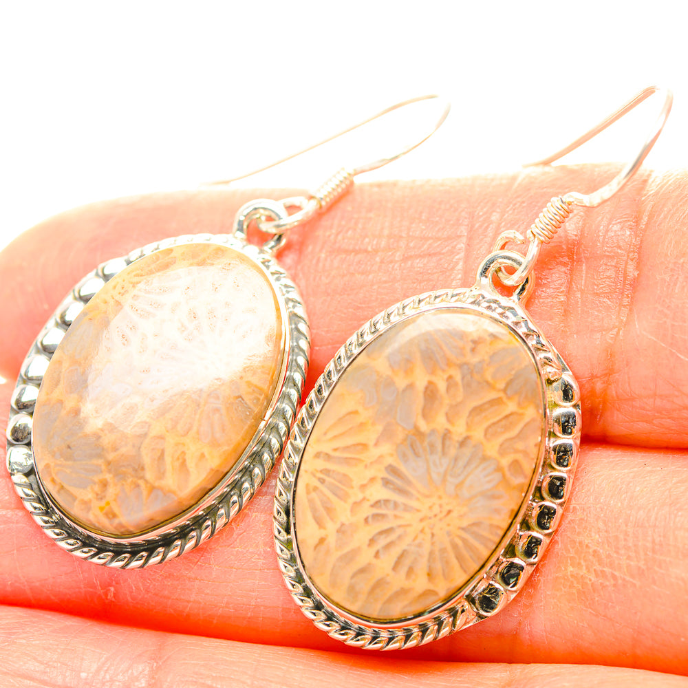 Fossil Coral Earrings handcrafted by Anasilvercos - EARR429270