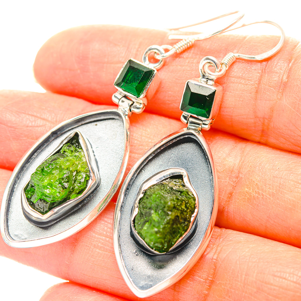 Chrome Diopside Earrings handcrafted by Anasilvercos - EARR429282