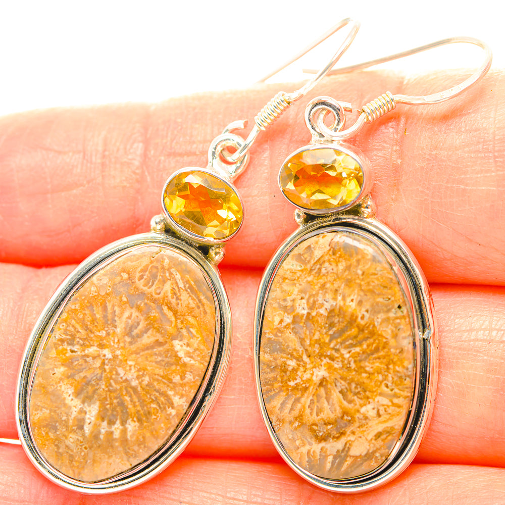 Fossil Coral Earrings handcrafted by Anasilvercos - EARR429291