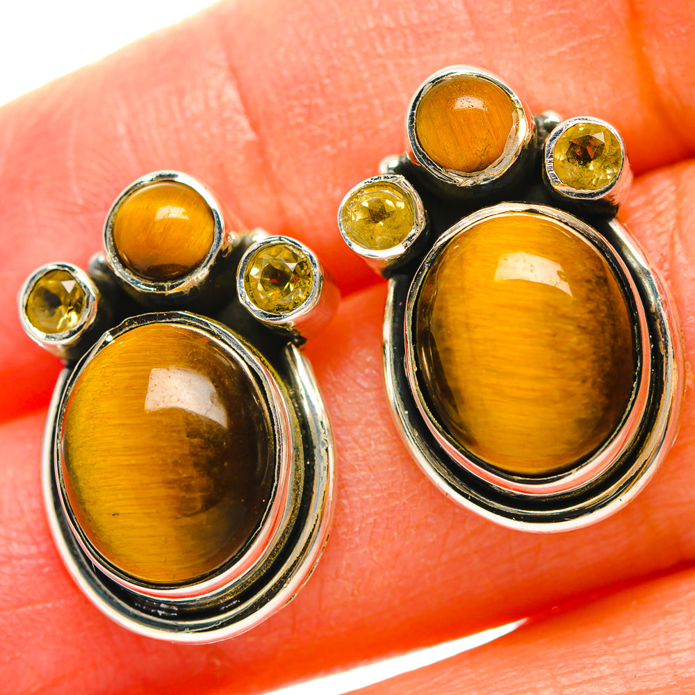 Tiger Eye Earrings handcrafted by Anasilvercos - EARR429300