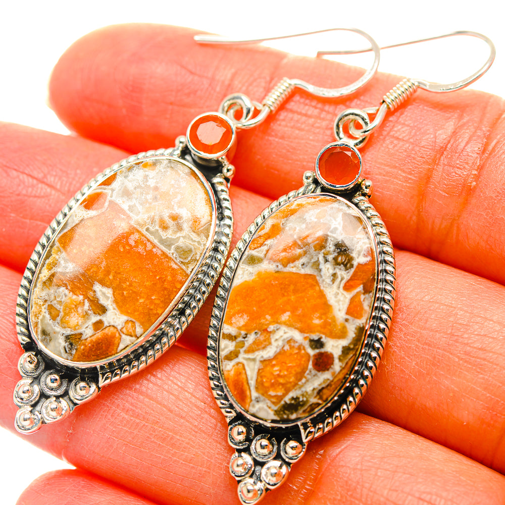 Brecciated Mookaite Earrings handcrafted by Anasilvercos - EARR429305