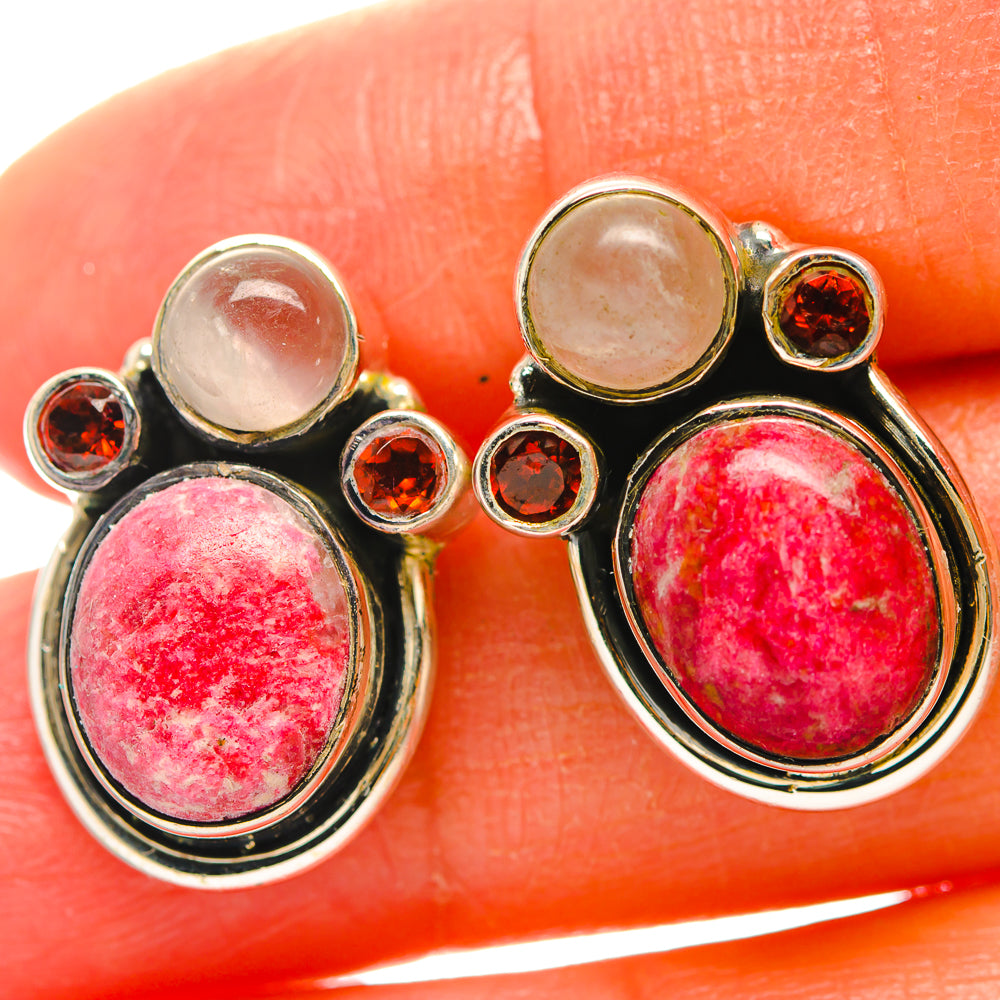 Thulite Earrings handcrafted by Anasilvercos - EARR429310