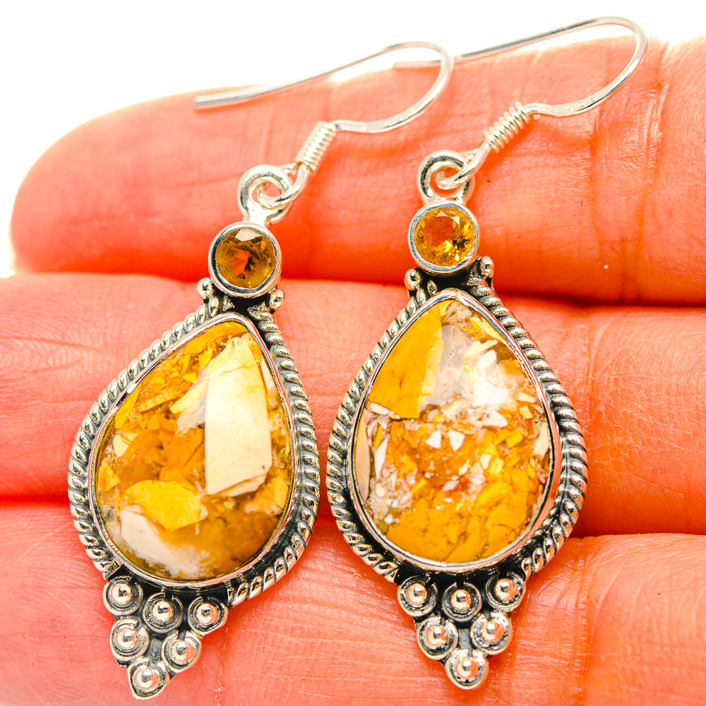 Brecciated Mookaite Earrings handcrafted by Anasilvercos - EARR429317