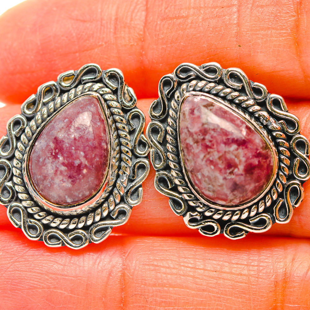 Lepidolite Earrings handcrafted by Anasilvercos - EARR429320