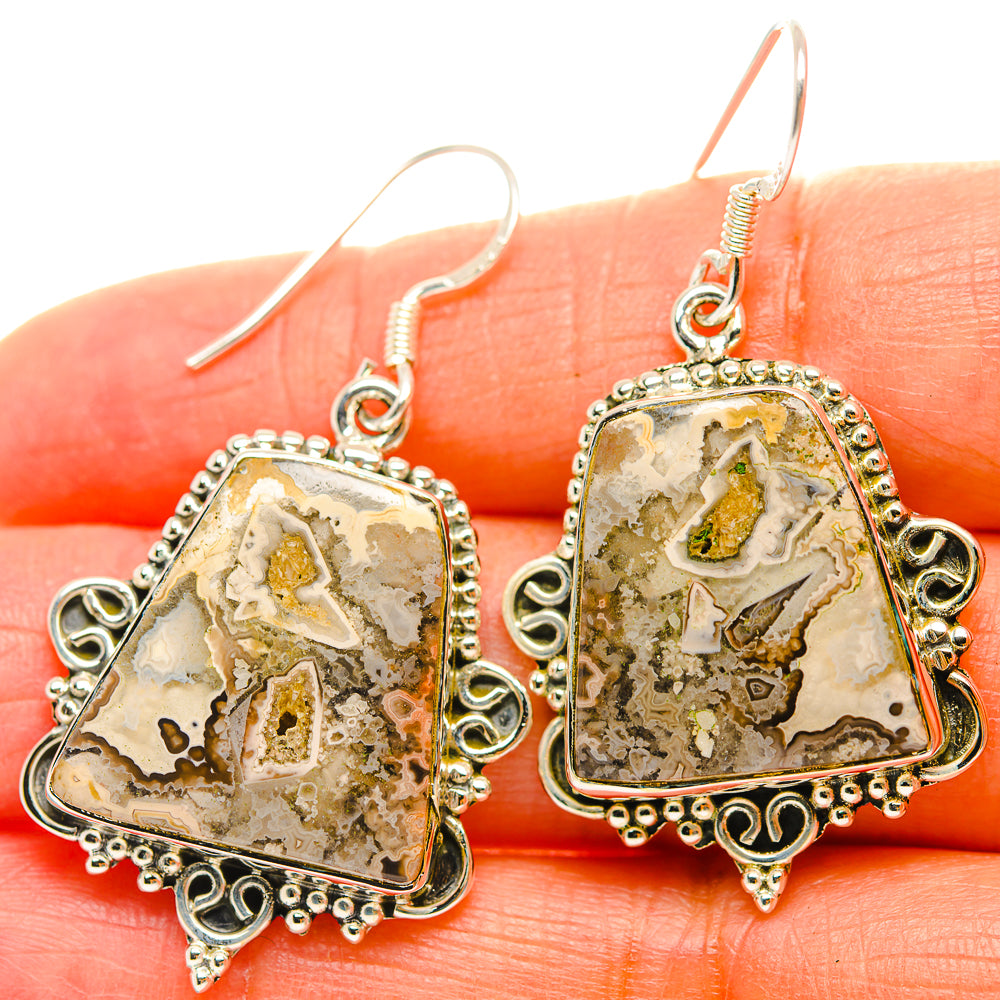 Laguna Lace Agate Earrings handcrafted by Anasilvercos - EARR429321