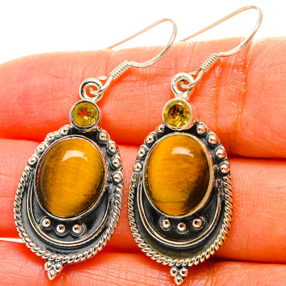 Tiger Eye Earrings handcrafted by Anasilvercos - EARR429322