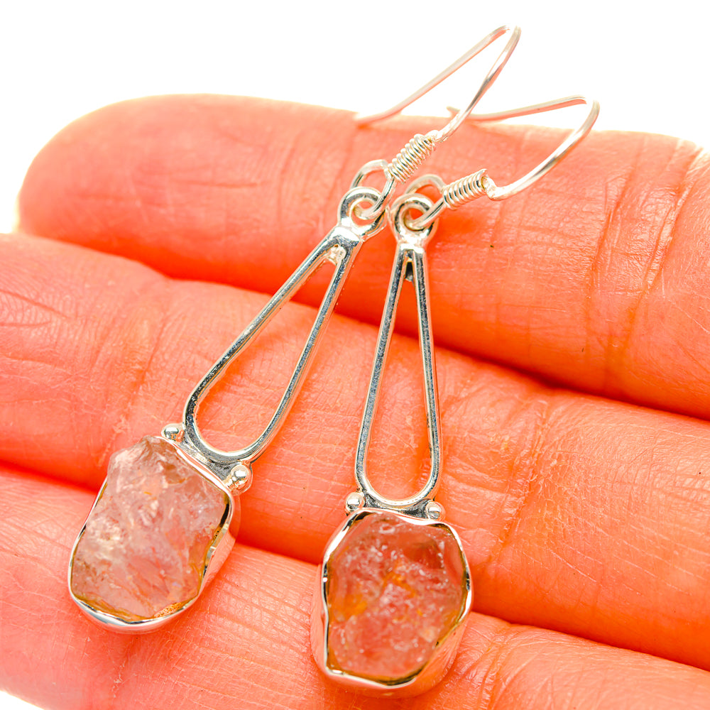 Rose Quartz Earrings handcrafted by Anasilvercos - EARR429324