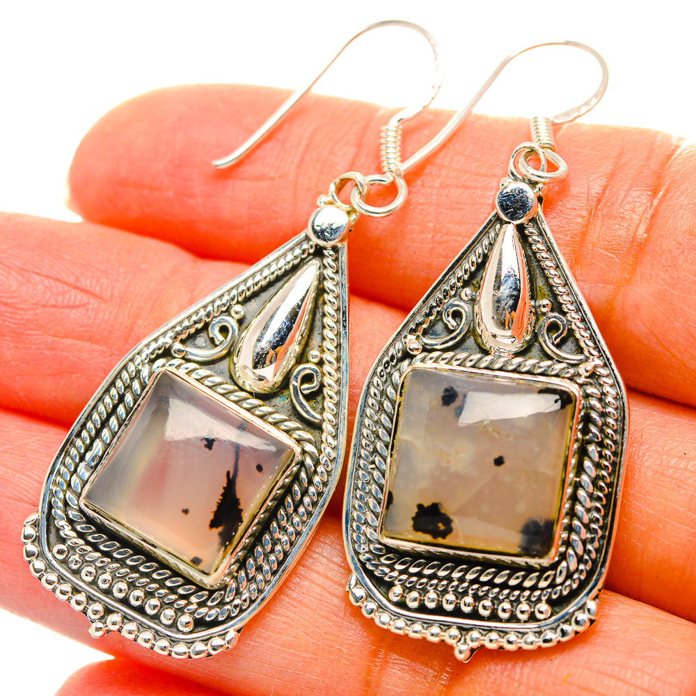Montana Agate Earrings handcrafted by Anasilvercos - EARR429327