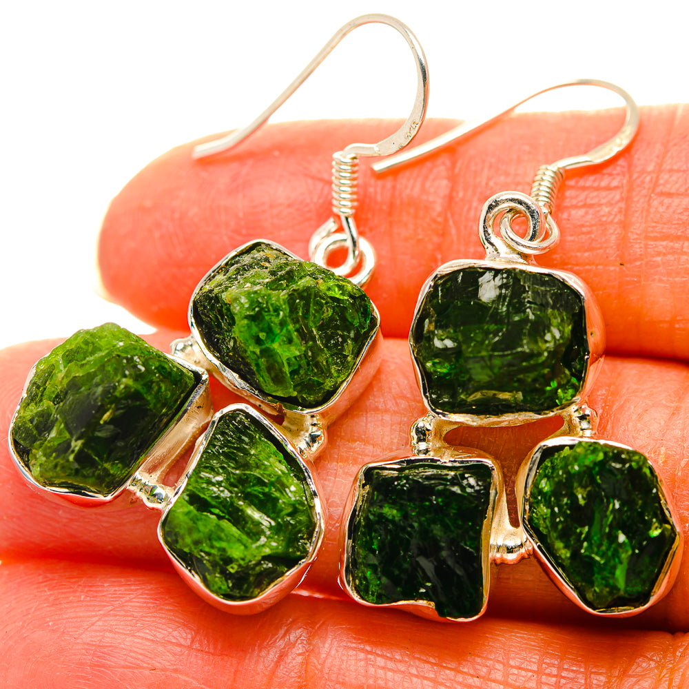 Chrome Diopside Earrings handcrafted by Anasilvercos - EARR429335