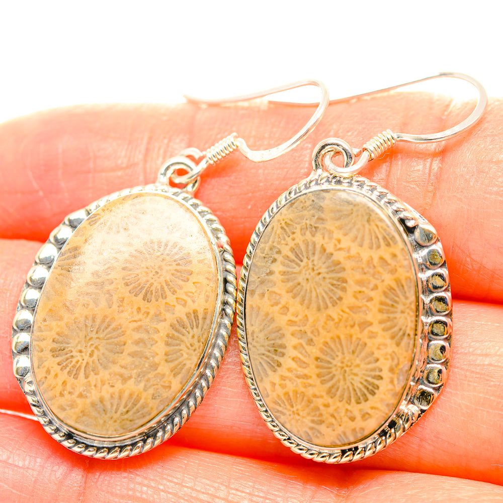 Fossil Coral Earrings handcrafted by Anasilvercos - EARR429353