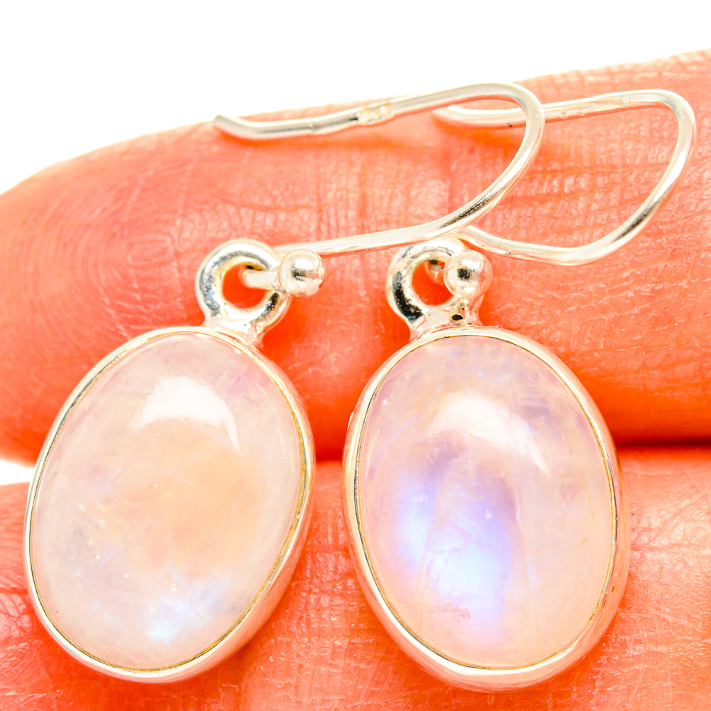 Rainbow Moonstone Earrings handcrafted by Anasilvercos - EARR429367