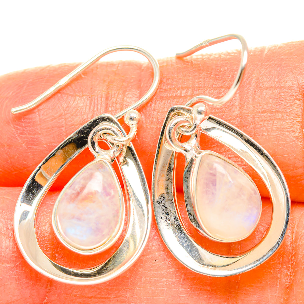 Rainbow Moonstone Earrings handcrafted by Anasilvercos - EARR429370