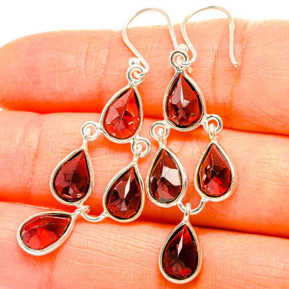 Garnet Earrings handcrafted by Anasilvercos - EARR429413