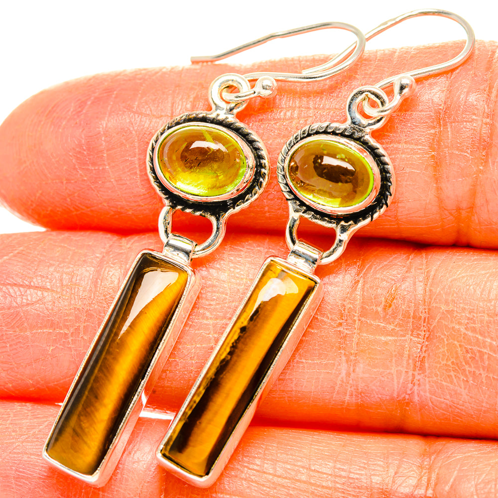 Tiger Eye Earrings handcrafted by Anasilvercos - EARR429418