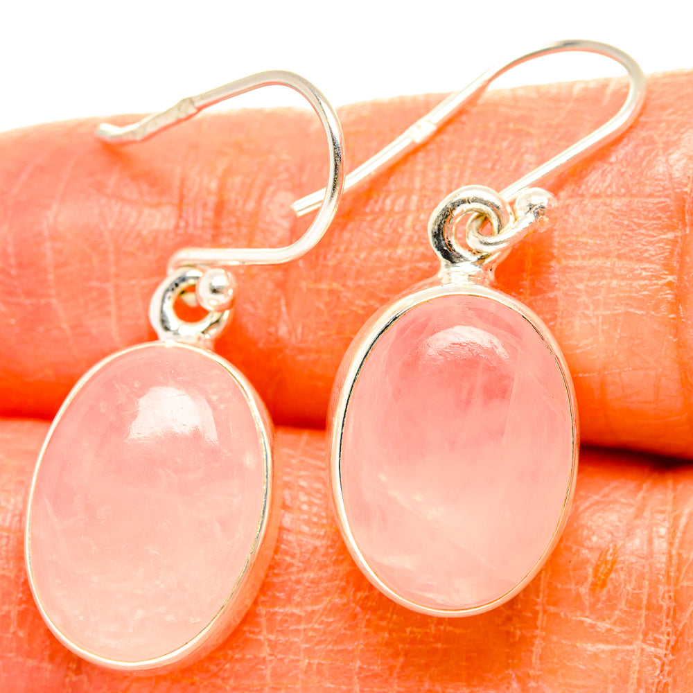 Rose Quartz Earrings handcrafted by Anasilvercos - EARR429419