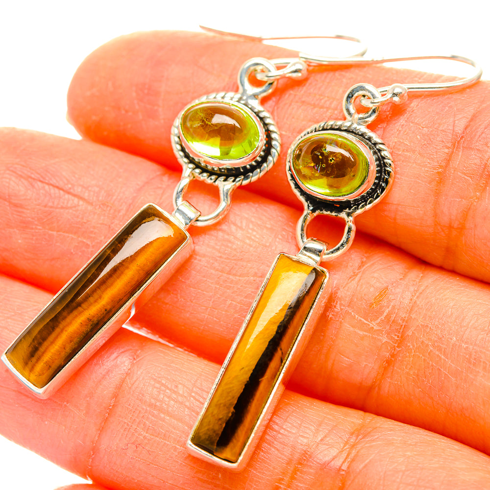 Tiger Eye Earrings handcrafted by Anasilvercos - EARR429500