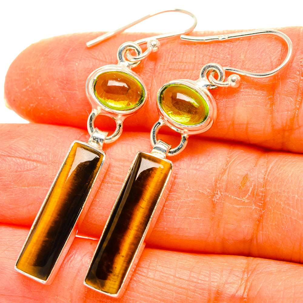 Tiger Eye Earrings handcrafted by Anasilvercos - EARR429507