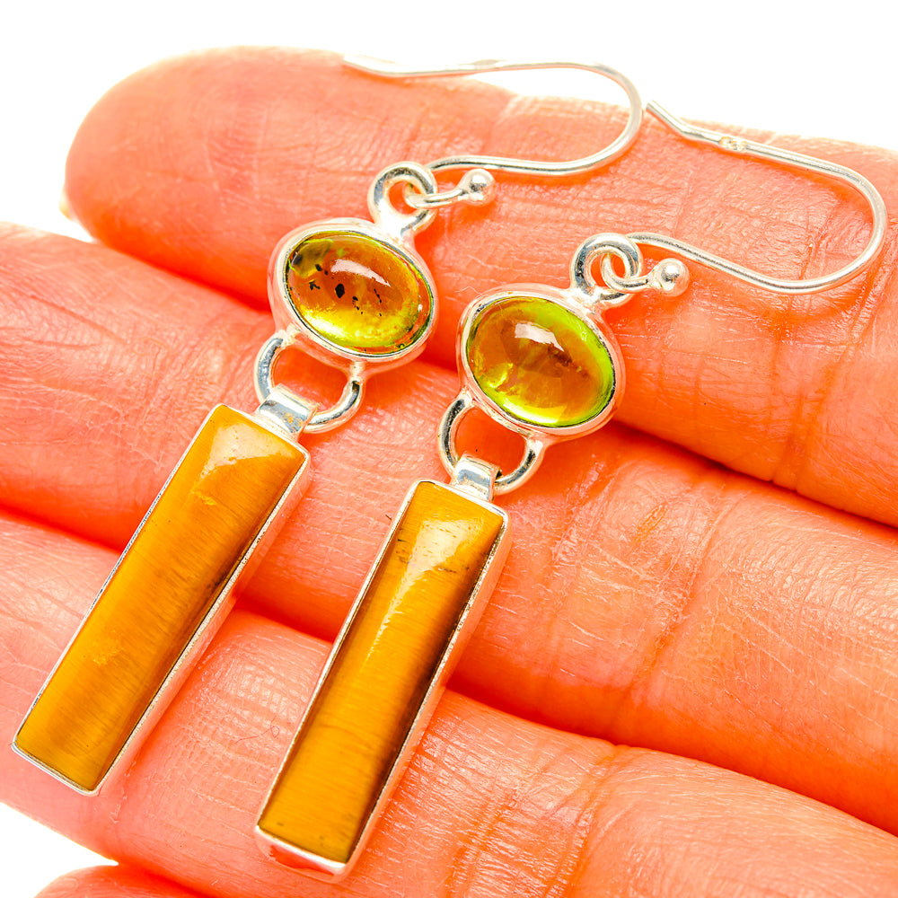 Tiger Eye Earrings handcrafted by Anasilvercos - EARR429512