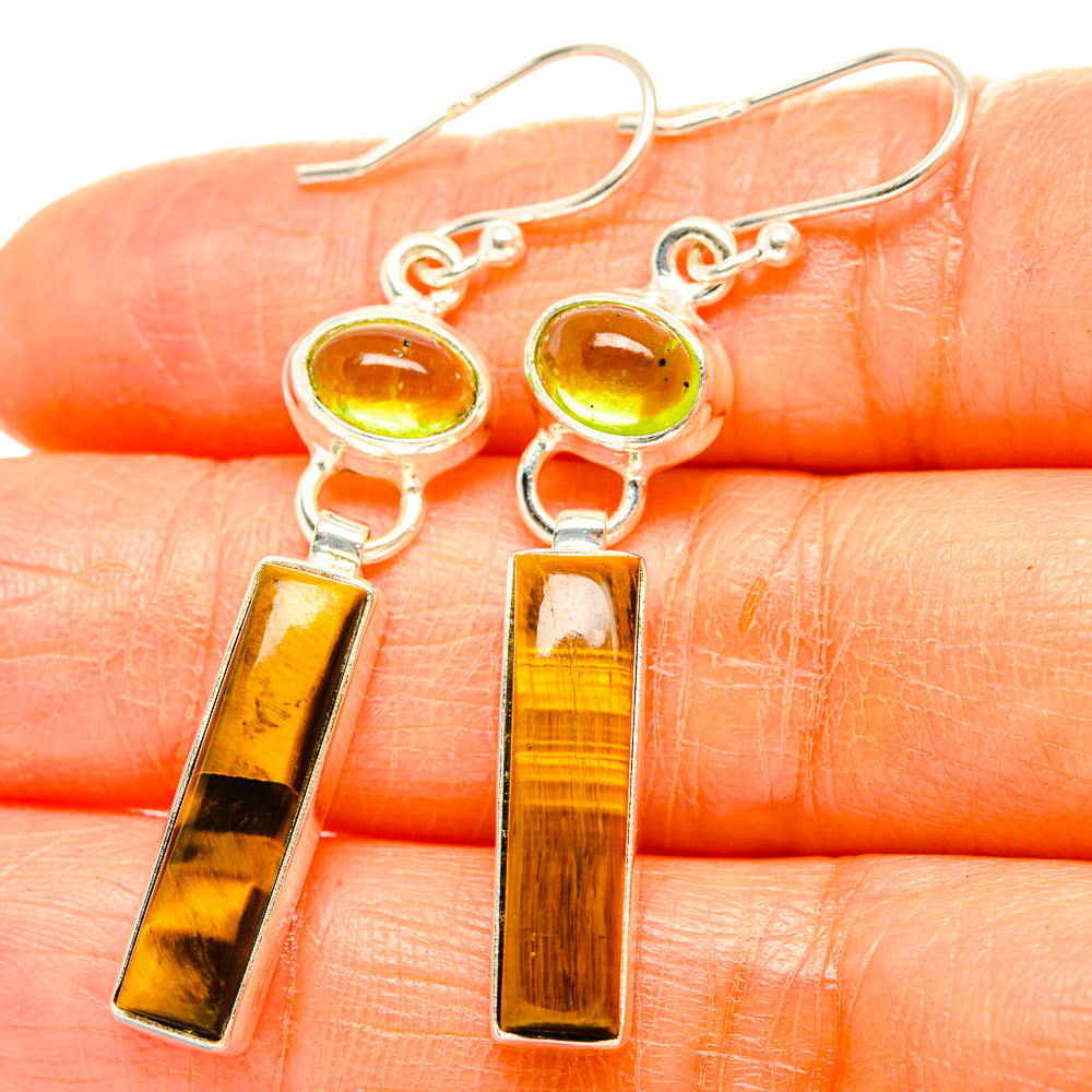 Tiger Eye Earrings handcrafted by Anasilvercos - EARR429556