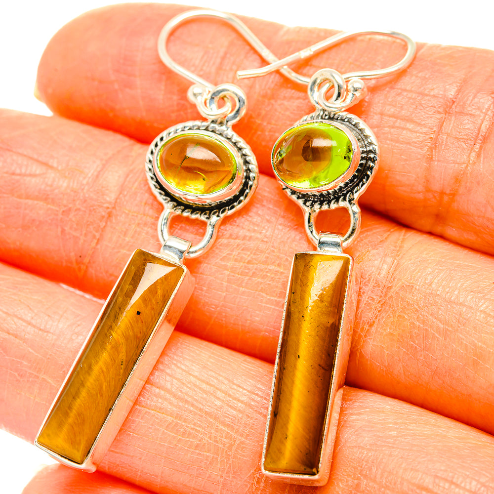Tiger Eye Earrings handcrafted by Anasilvercos - EARR429562