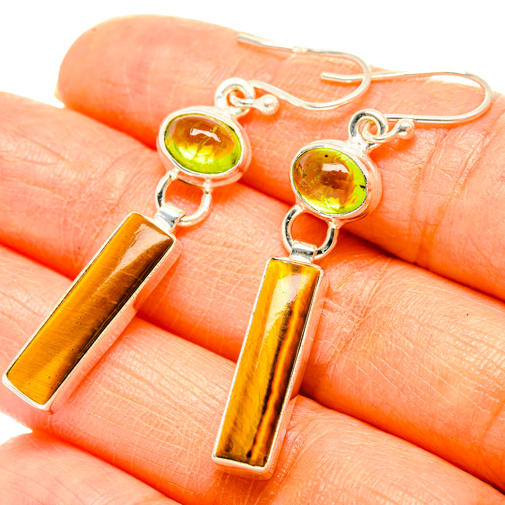 Tiger Eye Earrings handcrafted by Anasilvercos - EARR429564